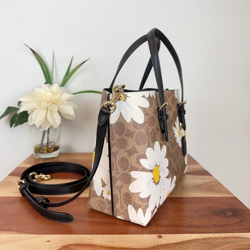 NWT Coach Mollie Tote‎ Bag 25 In Signature Canvas With Floral Print - Picture 3 of 7